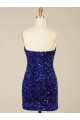 Online Short Sweetheart Velvet Sequin Prom Dress UK