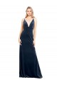 Online V-Back Long Velvet Bridesmaid Dress / Prom Dress with Notched V-Neck and Spaghetti Straps UK