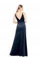 Online V-Back Long Velvet Bridesmaid Dress / Prom Dress with Notched V-Neck and Spaghetti Straps UK