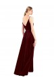 Online Faux Wrap V-Neck Sleek Long Formal Velvet Bridesmaid Dress / Prom Dress UK