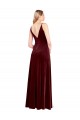 Online Faux Surplice Neckline Slim A-Line Long Velvet Bridesmaid Dress / Prom Dress UK
