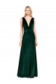 Online Daring Deep V-Neck Long Full Length Formal Velvet Bridesmaid Dress / Prom Dress UK