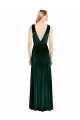 Online Daring Deep V-Neck Long Full Length Formal Velvet Bridesmaid Dress / Prom Dress UK