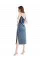 Online Midi Length Asymmetrical One Shoulder Velvet Slip Bridesmaid Dress / Prom Dress UK