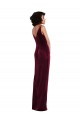 Online Draped Skirt Faux Wrap Velvet Maxi Bridesmaid Dress / Prom Dress UK