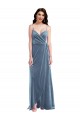 Online Velvet Wrap Maxi Bridesmaid Dress / Prom Dress with Pockets UK