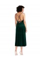 Online Midi Length Cowl Neck Formal Velvet Short Cocktail Slip Bridesmaid Dress / Prom Dress UK
