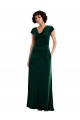 Online Cowl Neck Cap Sleeve Velvet Maxi Bridesmaid Dress / Prom Dress with Pockets UK