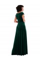Online Cowl Neck Cap Sleeve Velvet Maxi Bridesmaid Dress / Prom Dress with Pockets UK
