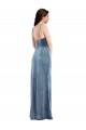 Online Spaghetti Strap Formal Velvet Maxi Bridesmaid Dress / Prom Dress with Draped Skirt UK