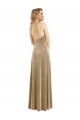 Online High Neck Halter Open Back Long Velvet Maxi Bridesmaid Dress / Prom Dress & Pockets UK