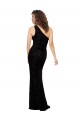 Online One Shoulder Long Sheath Sleeveless Floral Velvet Bridesmaid Dress UK