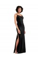 Online Modern Floor-Length Formal Velvet Bridesmaid Dress / Prom Dress with Cowl Neck and Spaghetti Straps UK