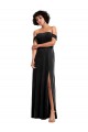Online Off the Shoulder Drapped Sleeves Formal Stretch Velvet Bridesmaid Dress / Prom Dress UK