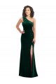 Online One Shoulder Velvet Trumpet Bridesmaid Dress / Prom Dress with Front Slit UK