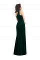Online One Shoulder Velvet Trumpet Bridesmaid Dress / Prom Dress with Front Slit UK