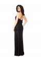Online Floral Velvet Cowl Neck Bridesmaid Dress with Skirt Slit UK