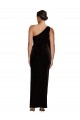 Online One Shoulder Long Formal Velvet Bridesmaid Dress / Prom Dress with Side Split and Shoulder Tie UK