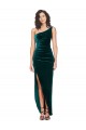 Online One Shoulder Velvet Front Wrap Bridesmaid Dress / Prom Dress  UK