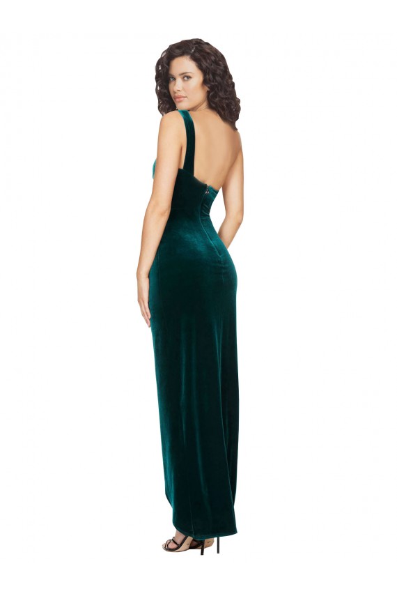 Online One Shoulder Velvet Front Wrap Bridesmaid Dress / Prom Dress  UK
