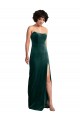 Online Scooped Strapless Long Formal Velvet Bridesmaid Dress / Prom Dress with Daring Side Slit UK